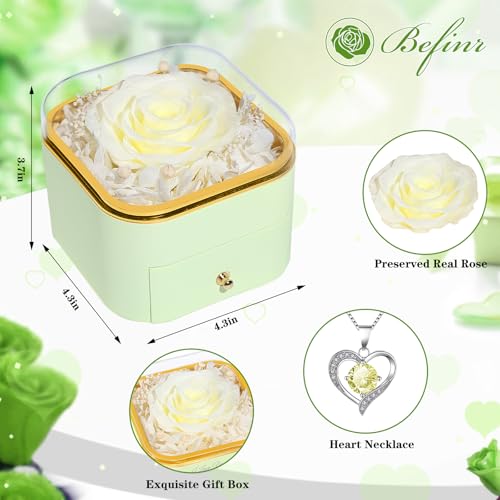 Beferr Mothers Day Forever Rose with Necklace for Mom Birthday Gifts Preserved Roses Eternal Flower for Delivery Fresh Flowers Gifts for Mother Wife Her Grandma Sister Daughter Girls Friends - Image 4