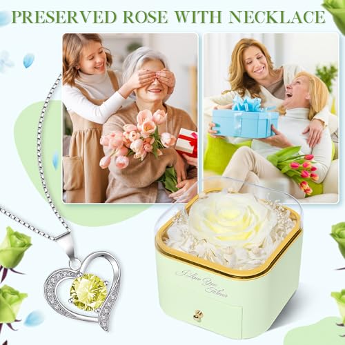 Beferr Mothers Day Forever Rose with Necklace for Mom Birthday Gifts Preserved Roses Eternal Flower for Delivery Fresh Flowers Gifts for Mother Wife Her Grandma Sister Daughter Girls Friends - Image 5