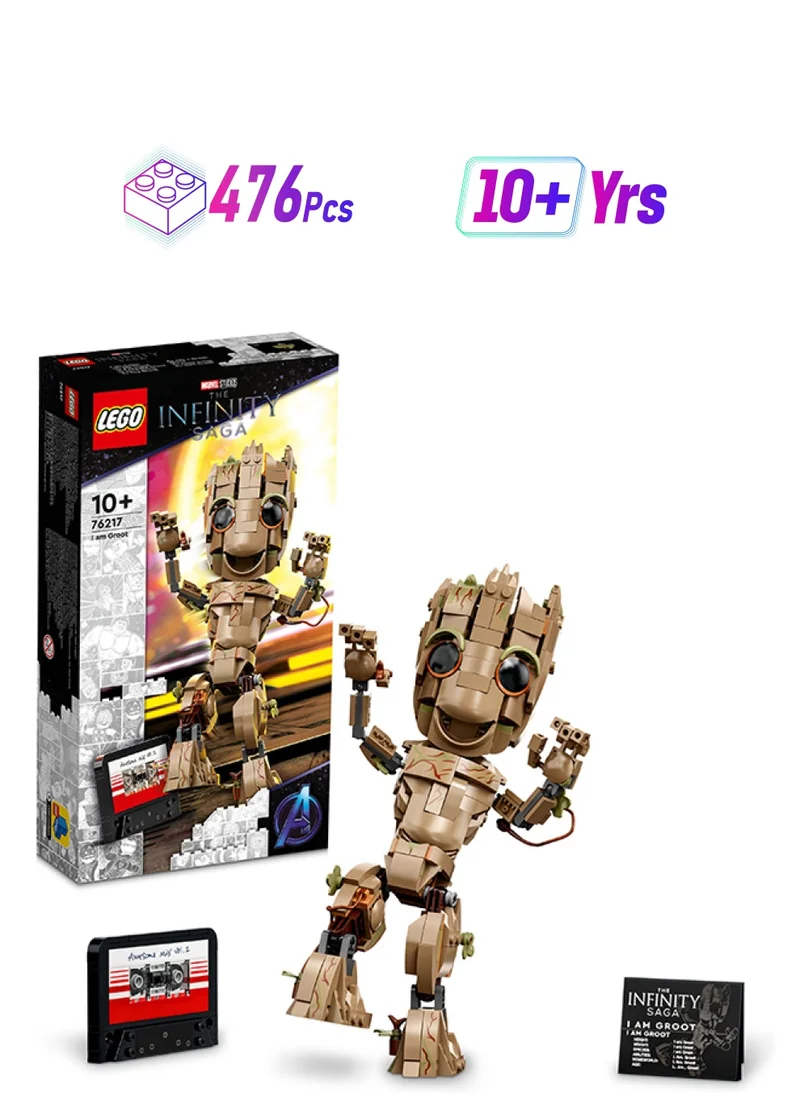 ليغو Marvel I am Groot 76217 Building Kit; Collectible Baby Groot Model for Play and Display; Buildable Toy for Fans of Marvel Studios’ Guardians of the Galaxy with Info Plate; Gift for Kids Aged 10+ (476 Pieces)