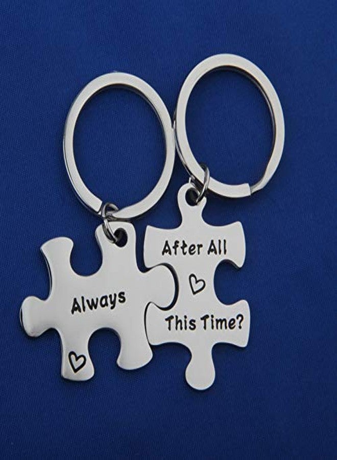 FEELMEM After All This Time Always Couples Puzzle Keychain Set Wedding Long Distance Keychain Friendship Gift - Image 4