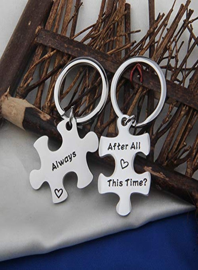 FEELMEM After All This Time Always Couples Puzzle Keychain Set Wedding Long Distance Keychain Friendship Gift - Image 3
