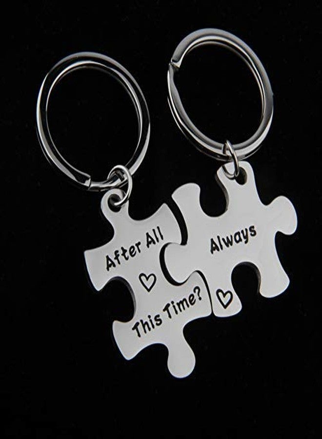 FEELMEM After All This Time Always Couples Puzzle Keychain Set Wedding Long Distance Keychain Friendship Gift - Image 5