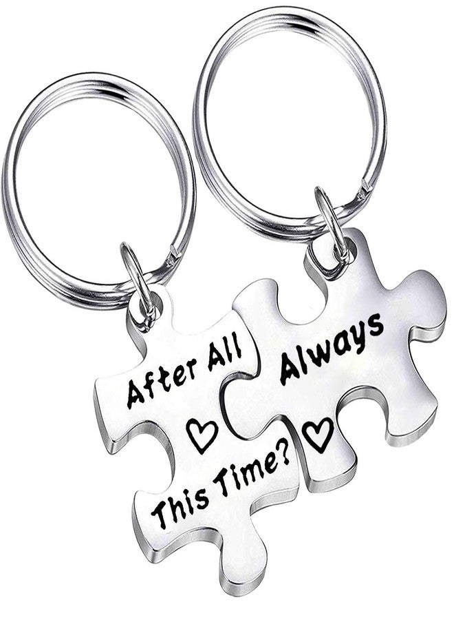 FEELMEM After All This Time Always Couples Puzzle Keychain Set Wedding Long Distance Keychain Friendship Gift - Image 1