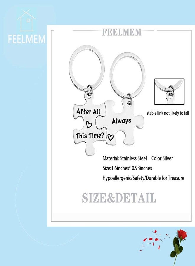 FEELMEM After All This Time Always Couples Puzzle Keychain Set Wedding Long Distance Keychain Friendship Gift - Image 2