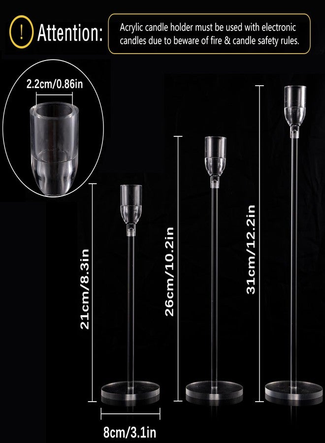 Vincidern 18PCs Candlestick Holder Clear Taper Candle Holders Set, Candle Holders for Candlesticks, Acrylic Candle Standfor Christmas Events Party Wedding Reception Table Centerpiece Decorations - Image 4