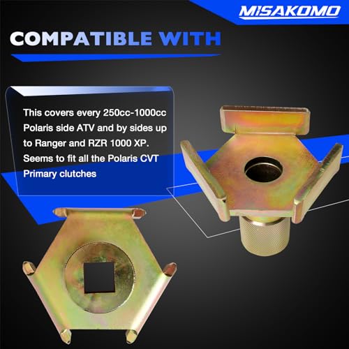 Misakomo P85 P90 Primary Clutch Spider Tool, Compatible with Polaris Ranger 500 Scrambler 400 Sportsman RZR 335 ACE 570 800 850 900 XP 1000 Magnum 325 330 425 Xplorer Trail Boss 250 ATP 300 Crew 700 - Image 3