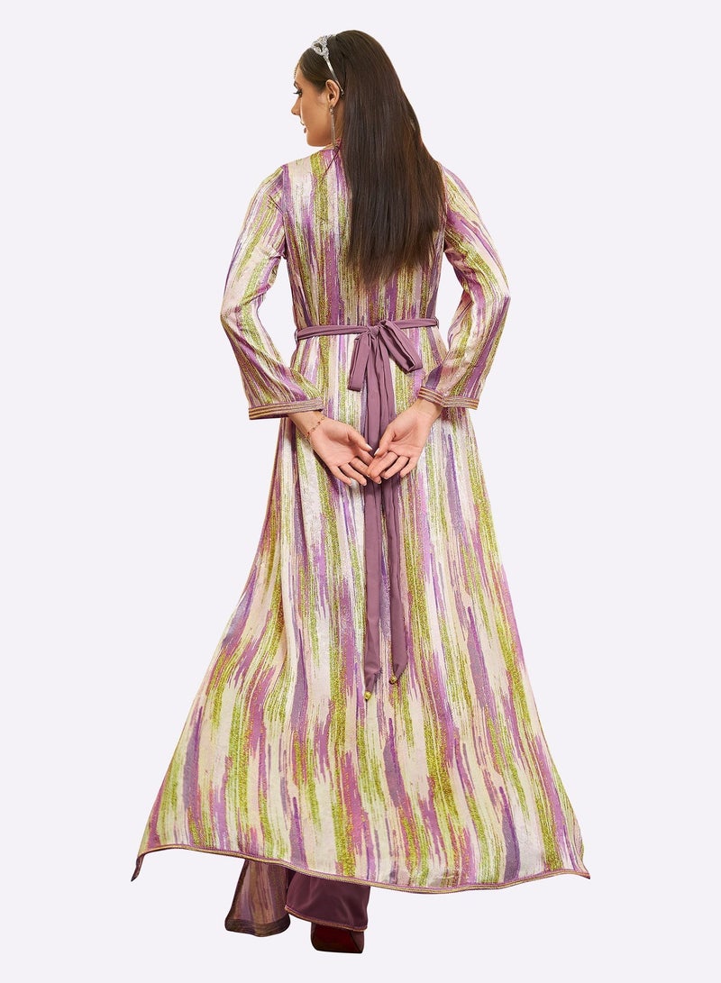 Sara Arabia جلابية سارة العربية بتصميم كولاج الألوان - Image 2