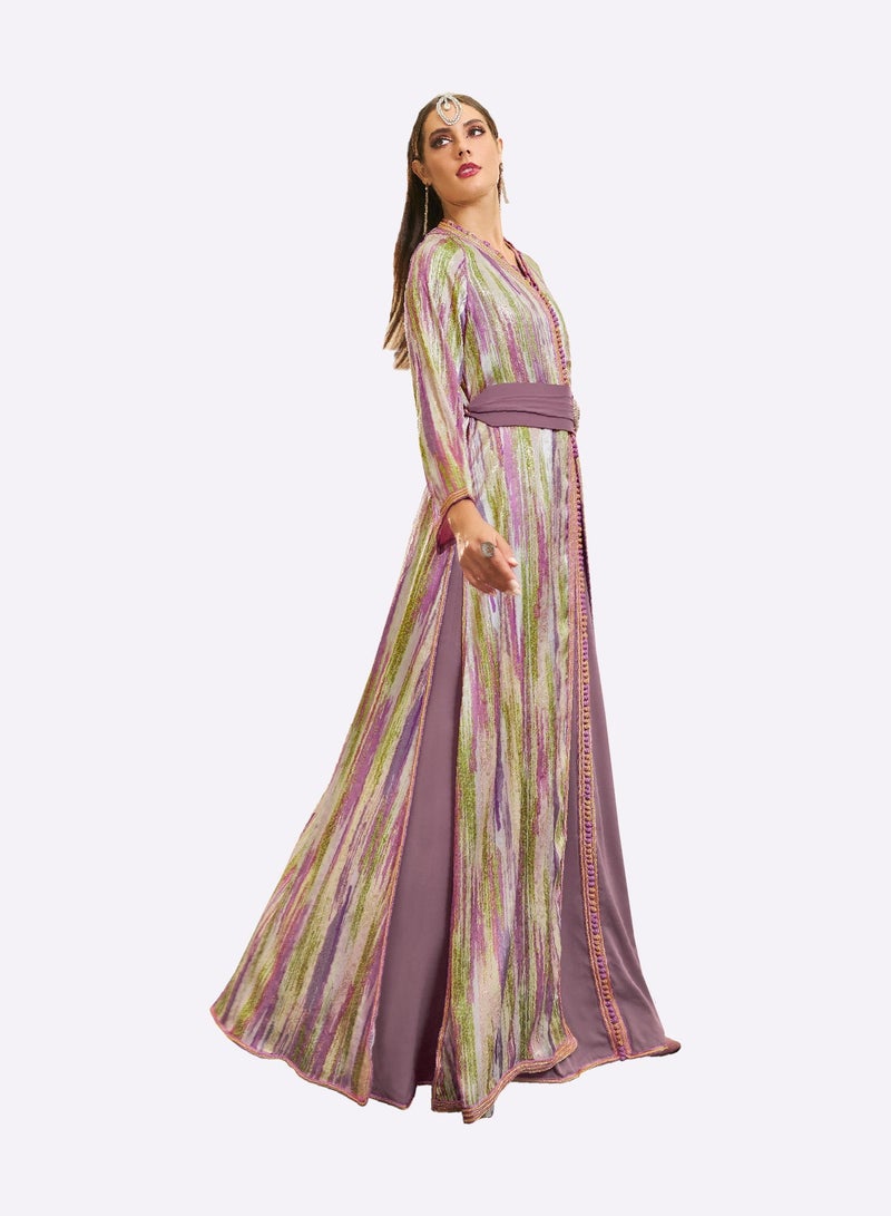 Sara Arabia جلابية سارة العربية بتصميم كولاج الألوان - Image 3