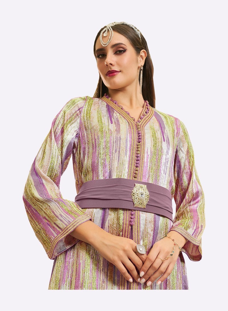 Sara Arabia جلابية سارة العربية بتصميم كولاج الألوان - Image 5
