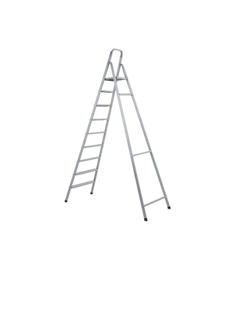 ROBUSTLINE - Robustline Heavy Duty Steel Ladder, Ultra Stable Folding Ladder. (9 Step, Silver) - Image 1