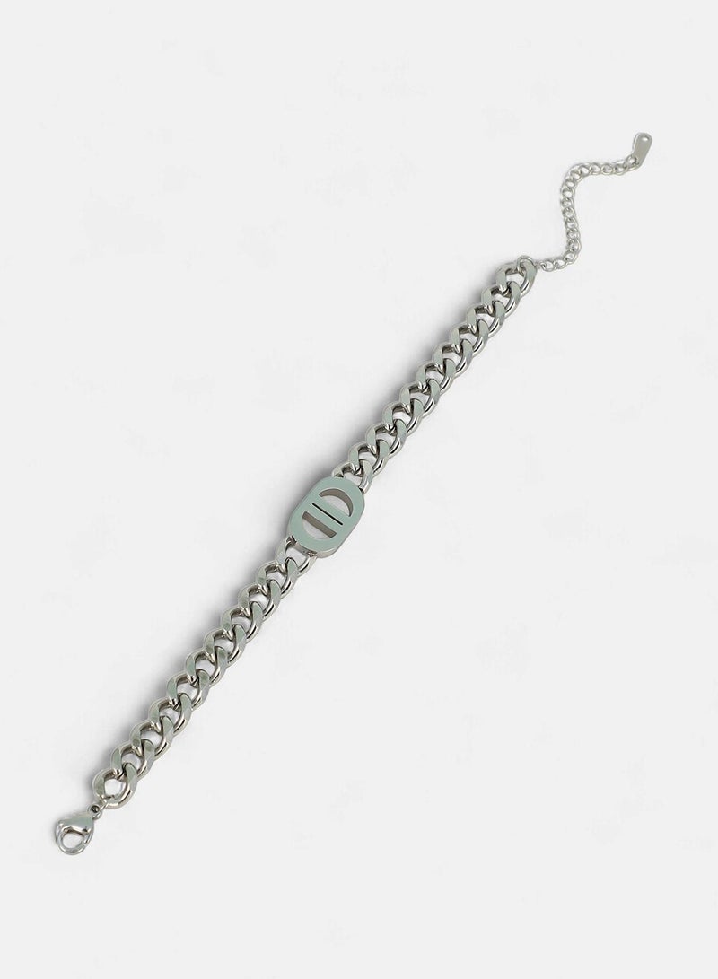 SOHI Women The Curved-Link Chain Bracelet | Metallic  Colour | One-Size | Metallic Alloy Material | Lobster Clasp Closure | Bracelet For Casual & Evening Wear - Image 4
