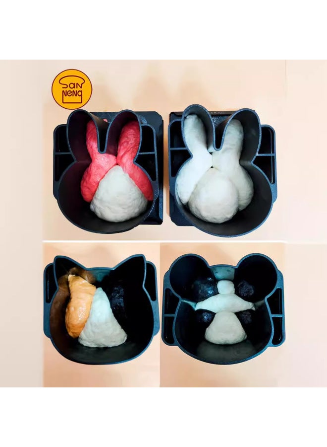 Sancan Low Sugar Cat Animal Toast Cute Cat Head Rabbit Head Bear Head Cow Head Non-stick Bread Toast Baking Mold-Color:(Full Set Of Purchase Is More Favorable) Cute Rabbit Head Set (body + Upper Cover + Lower Cover) - Image 5