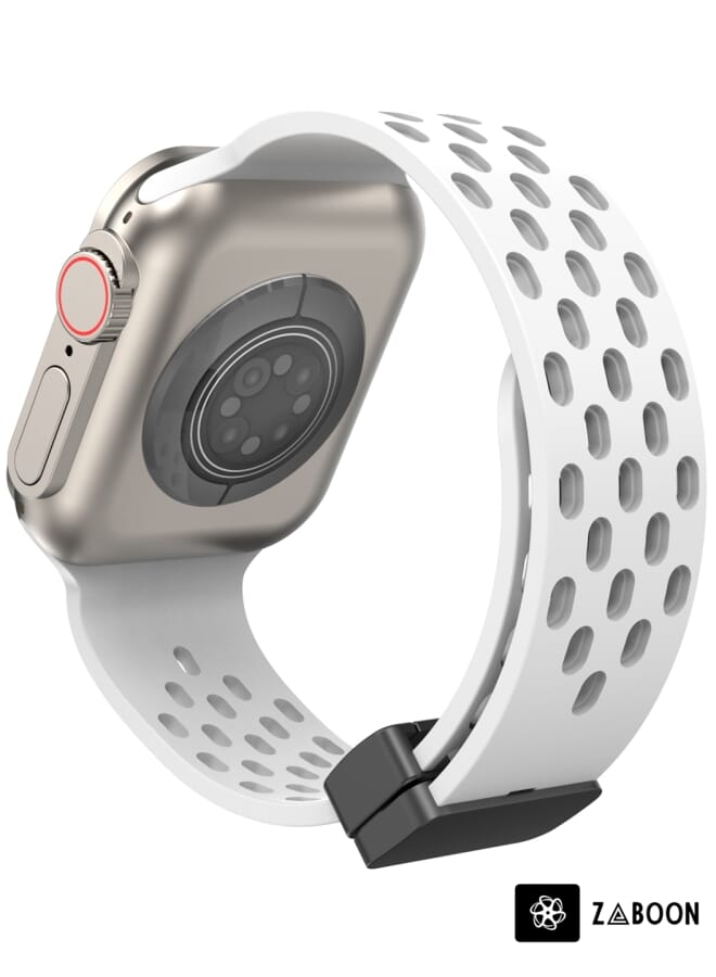 Zaboon Magnetic Clasp Silicone Watch Band  Apple Watch Ultra 49mm / Series 8&7 45mm / SE 2&6&SE&5&4 44mm / 3&2&1 42mm - Image 1