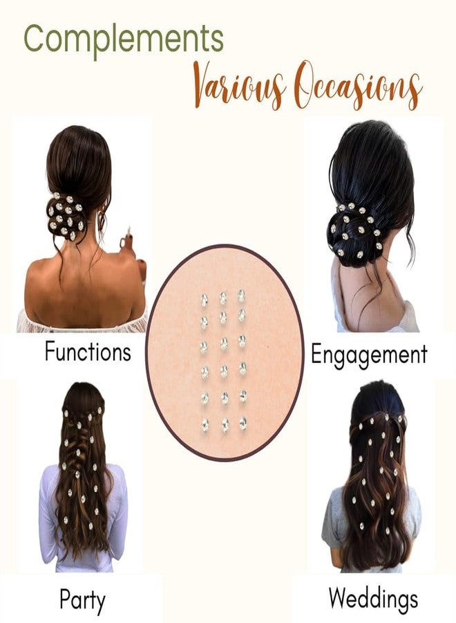 HAIR FLARE Oval Shaped Hair Sticker: Effortless DIY Adornment, 18 Pieces for Hair Styling, Hair Accessories-2771, Silver - Image 4