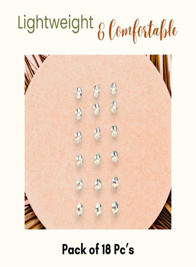 HAIR FLARE Oval Shaped Hair Sticker: Effortless DIY Adornment, 18 Pieces for Hair Styling, Hair Accessories-2771, Silver - Image 5