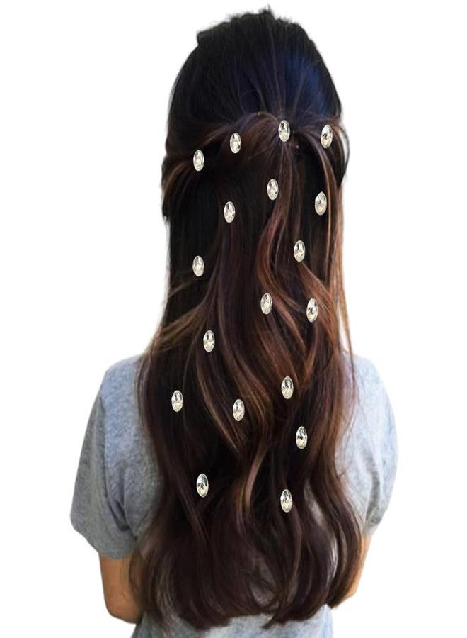 HAIR FLARE Oval Shaped Hair Sticker: Effortless DIY Adornment, 18 Pieces for Hair Styling, Hair Accessories-2771, Silver - Image 1