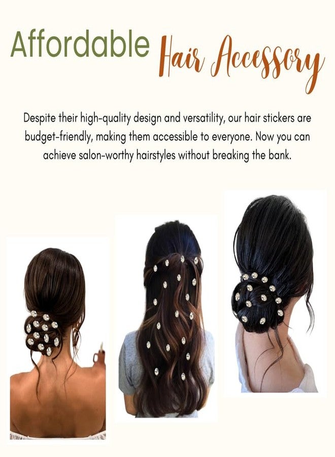 HAIR FLARE Oval Shaped Hair Sticker: Effortless DIY Adornment, 18 Pieces for Hair Styling, Hair Accessories-2771, Silver - Image 3