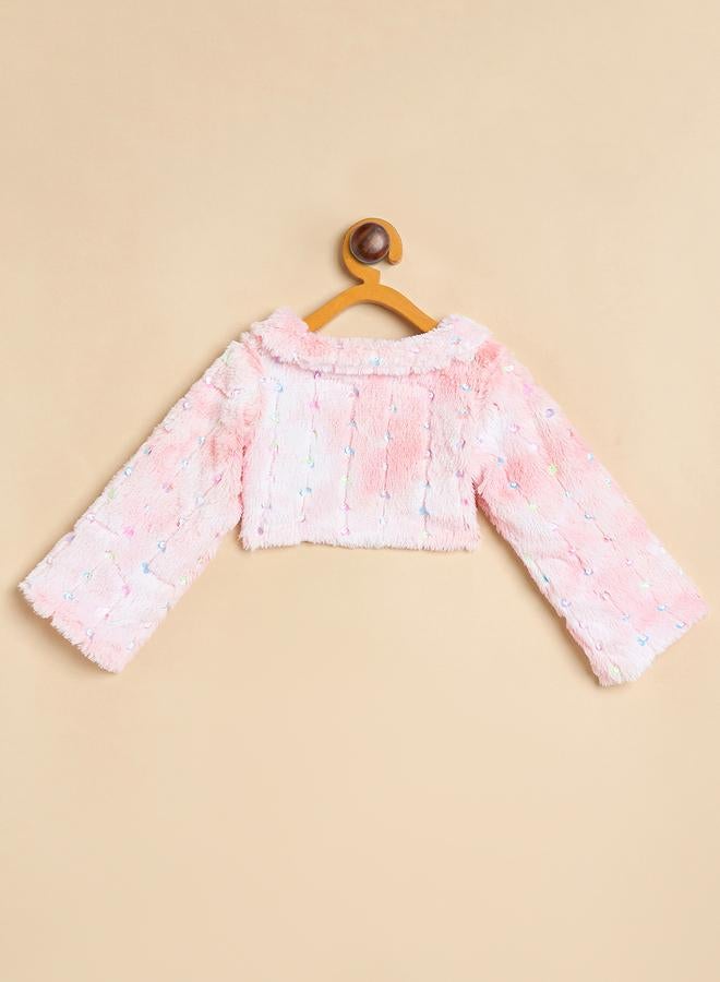 Stylo Bug Girls Pink Faux Fur Bolero Shrug - Image 3
