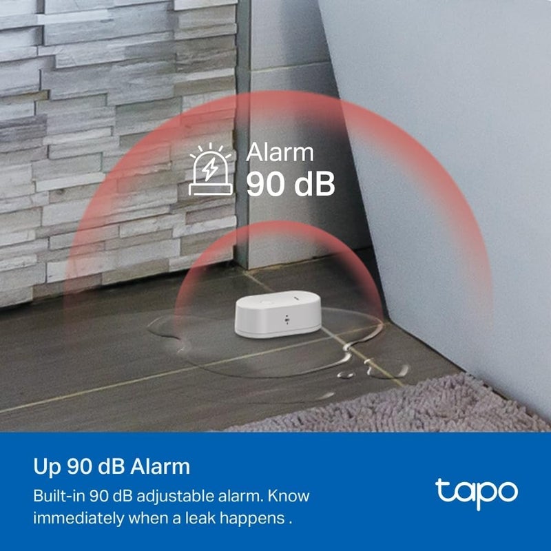 تابو مستشعر كشف تسرب المياه الذكي TP-Link Tapo T300، يكتشف التسربات ويصدر إنذارًا بصوت يصل إلى 90 ديسيبل بنقرة واحدة، مقاوم للماء (IP67)، يتطلب استخدام وحدة التحكم Tapo Hub ويُباع بشكل منفصل - Image 5