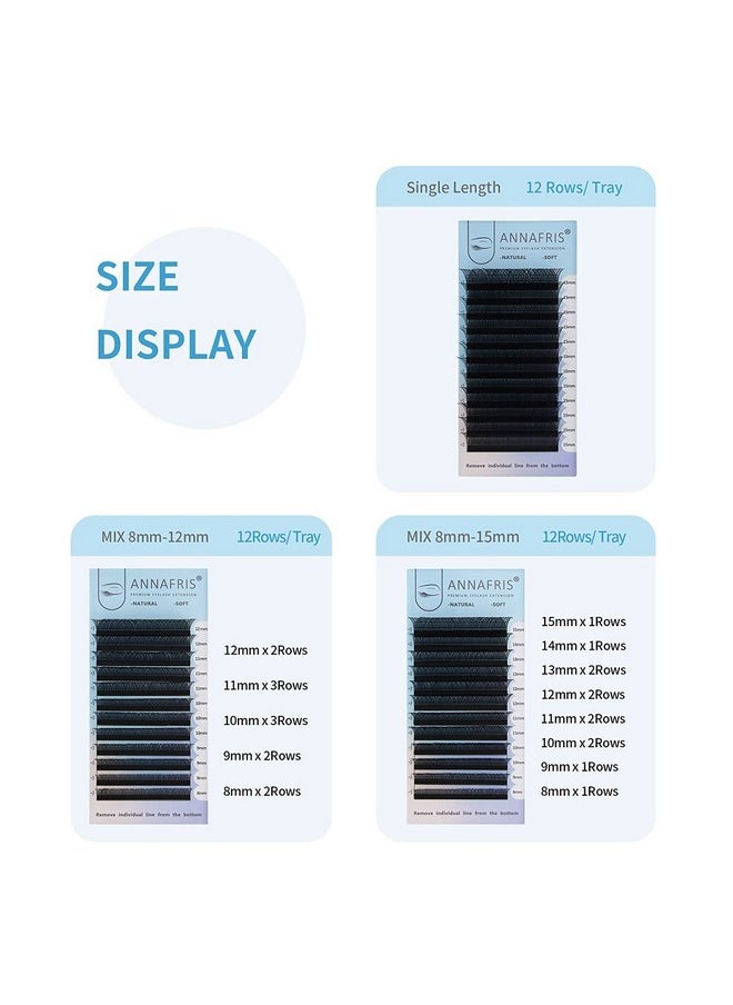 ANNAFRIS 4D Yy Shape Eyelash Extension Makeup Mesh Net Cross 0.07 D Curl 815Mm Mix 2D Y Shape Premade Fans Lash Extension Hand Woven Natural Soft Light Mink False Lashes (0.07 D 815Mm Mix)  - Image 5