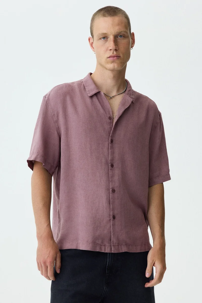 Relaxed Fit Linen-blend resort shirt