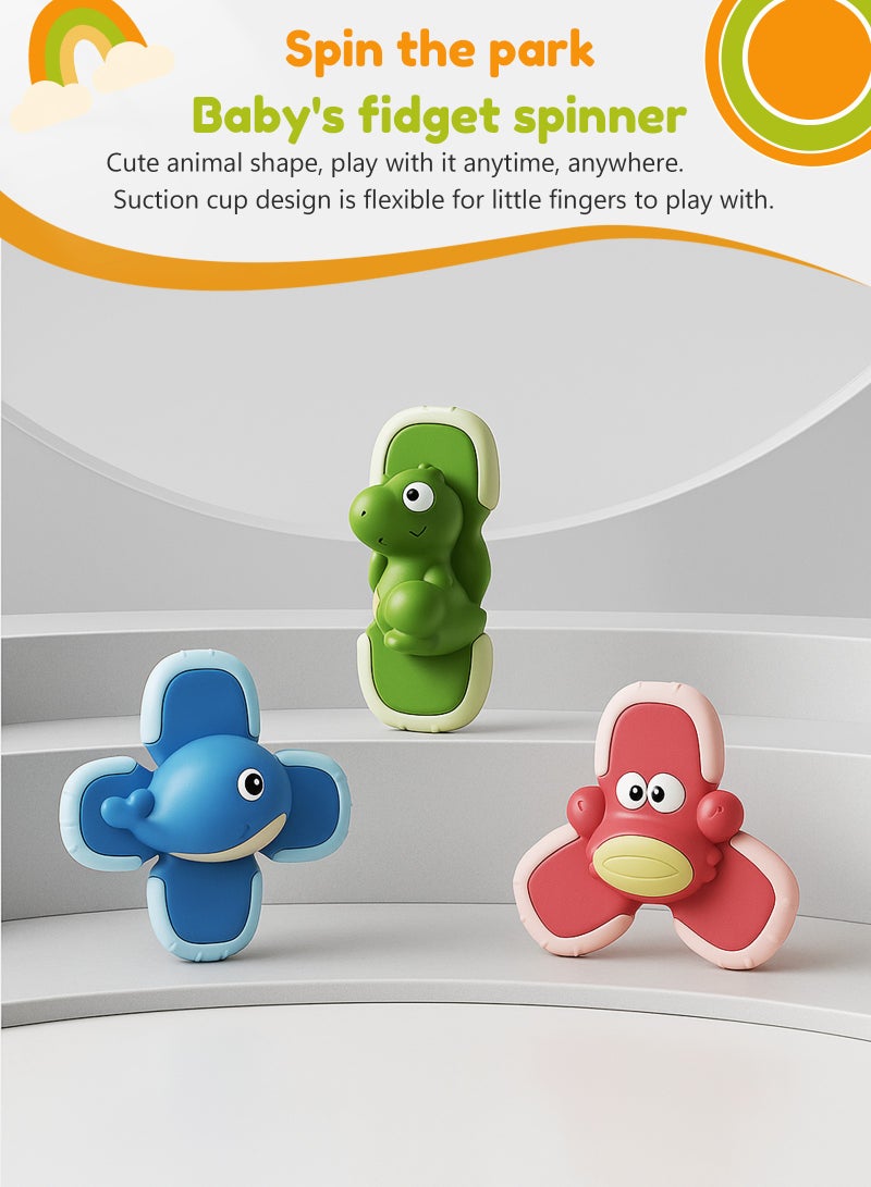 ULHYC 3PCS Baby Bath Spinner Toy with Suction Cups - Image 3