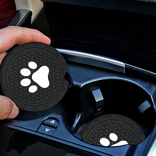 VAGURFO 2 Packs Cup Holder Coasters,Car Cup Coasters,2.75 inch Cup Holder Insert, PVC Anti Slip Dog Paw Car Coaster, Universal Car Cup Holder Coasters for Most Cars, Trucks, RVs and More - Image 4