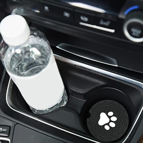 VAGURFO 2 Packs Cup Holder Coasters,Car Cup Coasters,2.75 inch Cup Holder Insert, PVC Anti Slip Dog Paw Car Coaster, Universal Car Cup Holder Coasters for Most Cars, Trucks, RVs and More - Image 3