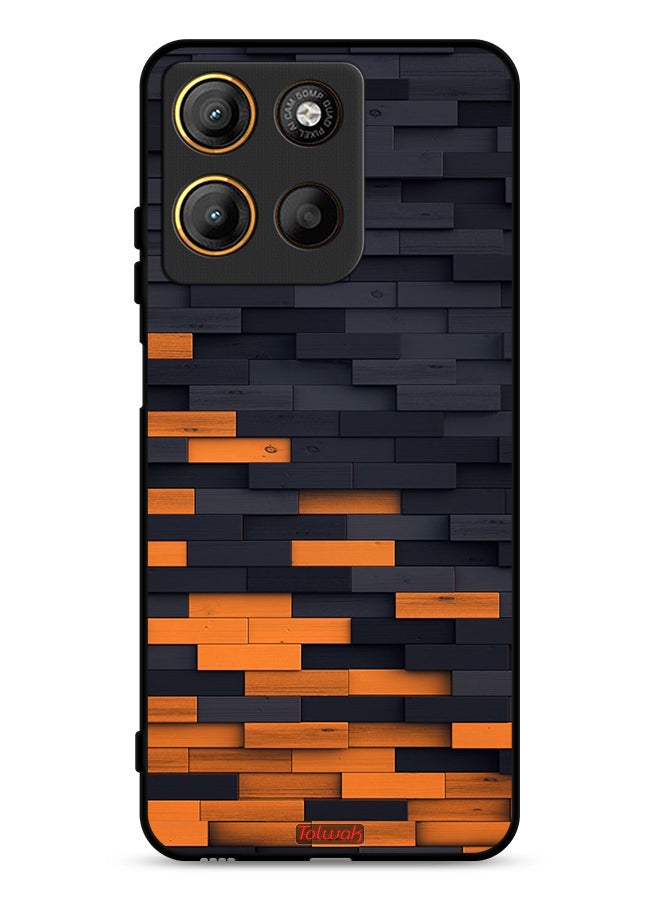 Tolwak Motorola Moto G15 Protective Case Cover Wooden Wall