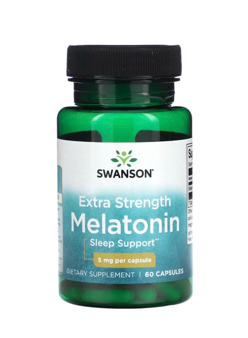 SWANSON Extra Strength Melatonin 5 mg 60 Capsules - Image 1