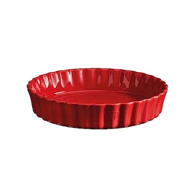 Emile Henry 11"/2.1 Quart Deep Tart Dish, Burgundy - Image 1