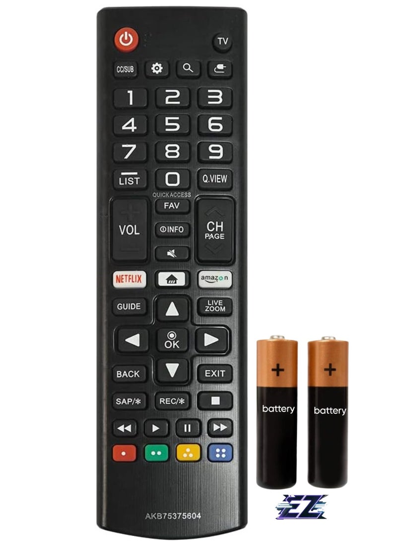 ELTRAZONE Replacement Remote Control for LG Smart TV, Suitable for Many LG Smart TV Models (AKB75375604) with battery - Image 1