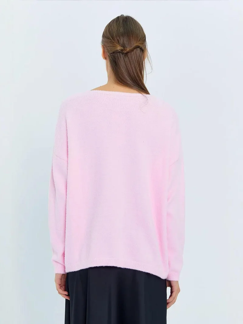 MixRay Mixray Relaxed Fit Knit Sweater with Crew Neck