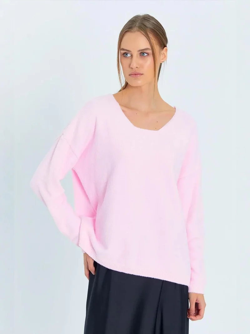 MixRay Mixray Relaxed Fit Knit Sweater with Crew Neck