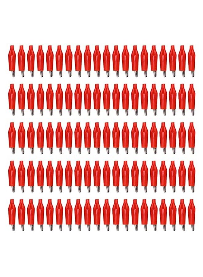 Red Electrical Test Clips 100PCS Large Opening Strong Bite Force for Power Testing Home Automotive Welding - Image 1