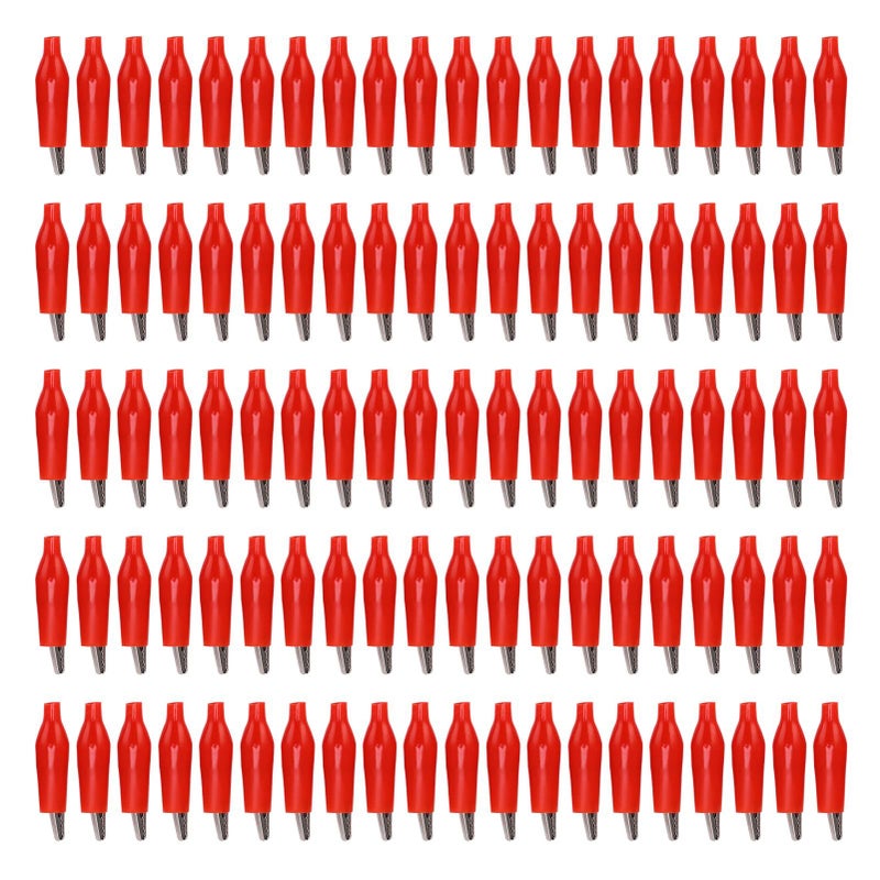 Red Electrical Test Clips 100PCS Large Opening Strong Bite Force for Power Testing Home Automotive Welding - Image 2