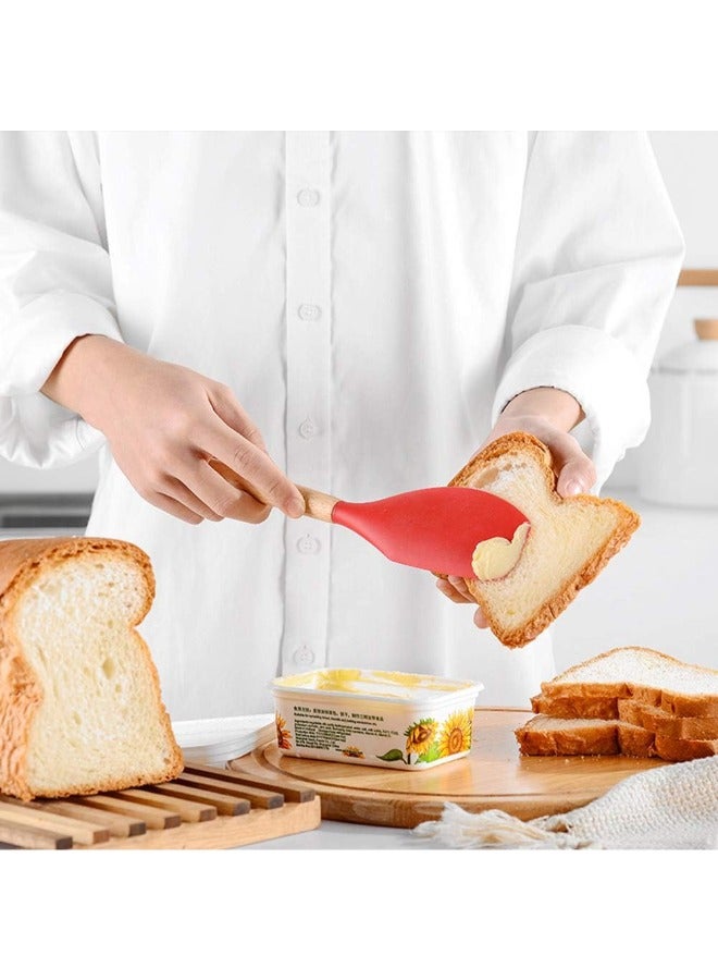 شو وو مجموعة أدوات طهي من السيليكون المقاوم للحرارة وغير اللاصق، مكونة من 11 قطعة، أحمر/فضي، مقاس واحد - Image 5