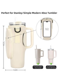 Water Bottle Carrier Bag for Stanley 40 oz with Phone Pocket Water Bottle Holder with Handle，Cell Phone Pocket and Adjustable Shoulder Strap Tumbler Accessories for Stanley (Cream) - pzsku/Z6CF7D50B1AFD24E82424Z/45/_/1729615843/0833fa90-2271-4bc7-8e55-222c36ec1aaf