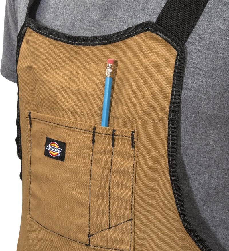Dickies 16-Pocket Workshop Bib Apron, Durable Canvas Construction, Reinforced Edges, Adjustable Belt, Grey/Tan - Image 3
