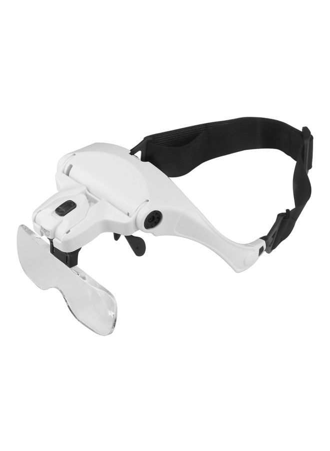 NIBEMINENT Adjustable Bracket Headband Glasses Magnifier Loupe White/Black - Image 1