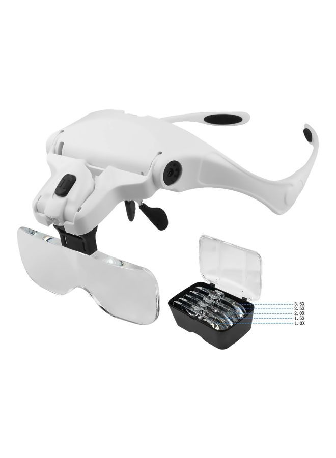 NIBEMINENT Adjustable Bracket Headband Glasses Magnifier Loupe White/Black - Image 3
