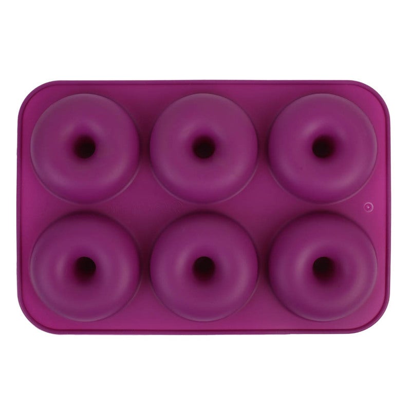 6-Cavity Silicone Donut Baking Pan Donut Chocolate Mold Microwave Freezer Safe(Purple) - Image 5
