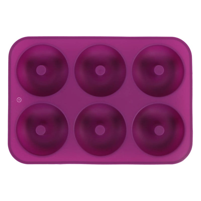 6-Cavity Silicone Donut Baking Pan Donut Chocolate Mold Microwave Freezer Safe(Purple) - Image 4