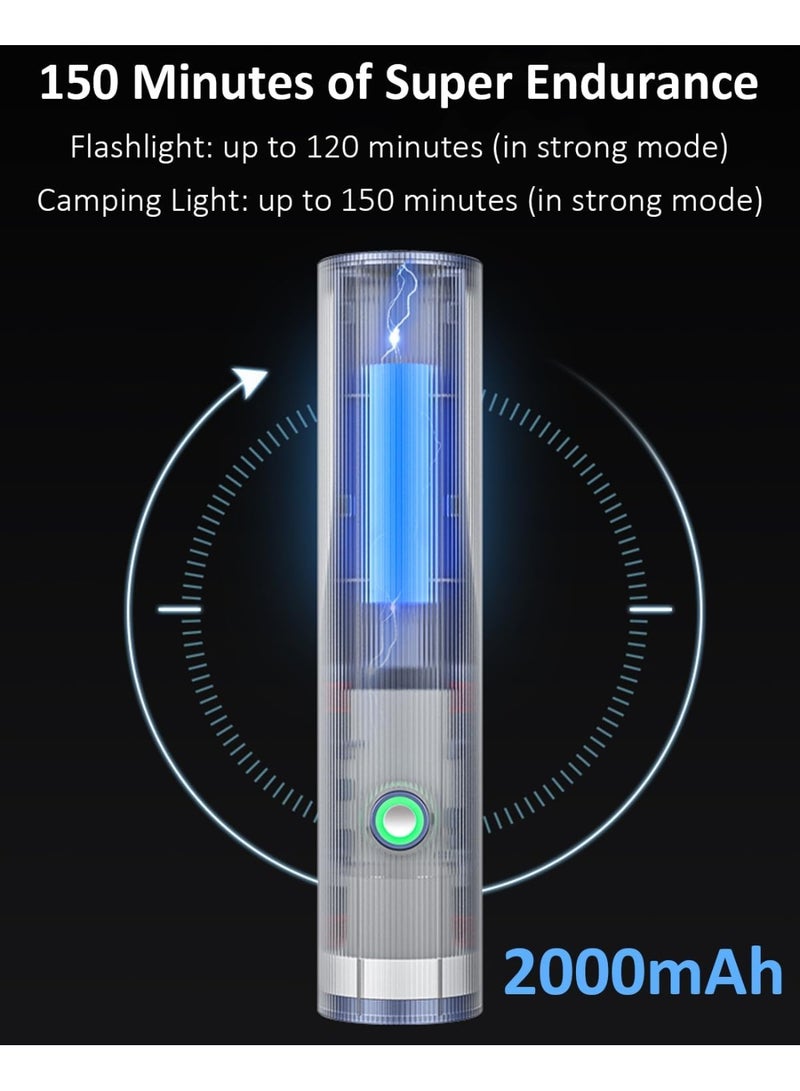 Philips Portable LED Torch Light with Side Camping Light | 400 Lumens Brightness | 150M Beam Range | 4 Lighting Modes | Hidden Type-C Rechargeable | Stepless Dimming | Anti-Drop Handheld Flashlight for Home, Camping, Hiking & Emergency Use grey - Image 4