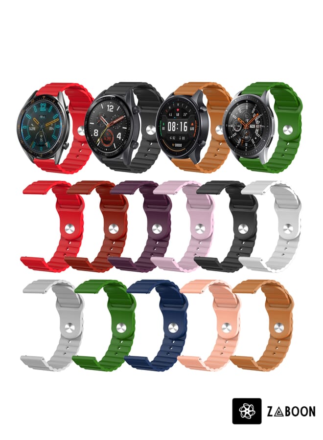 Zaboon Replacement Band For Samsung Galaxy Watch 4 40mm 20mm Corrugated Silicone - Image 3