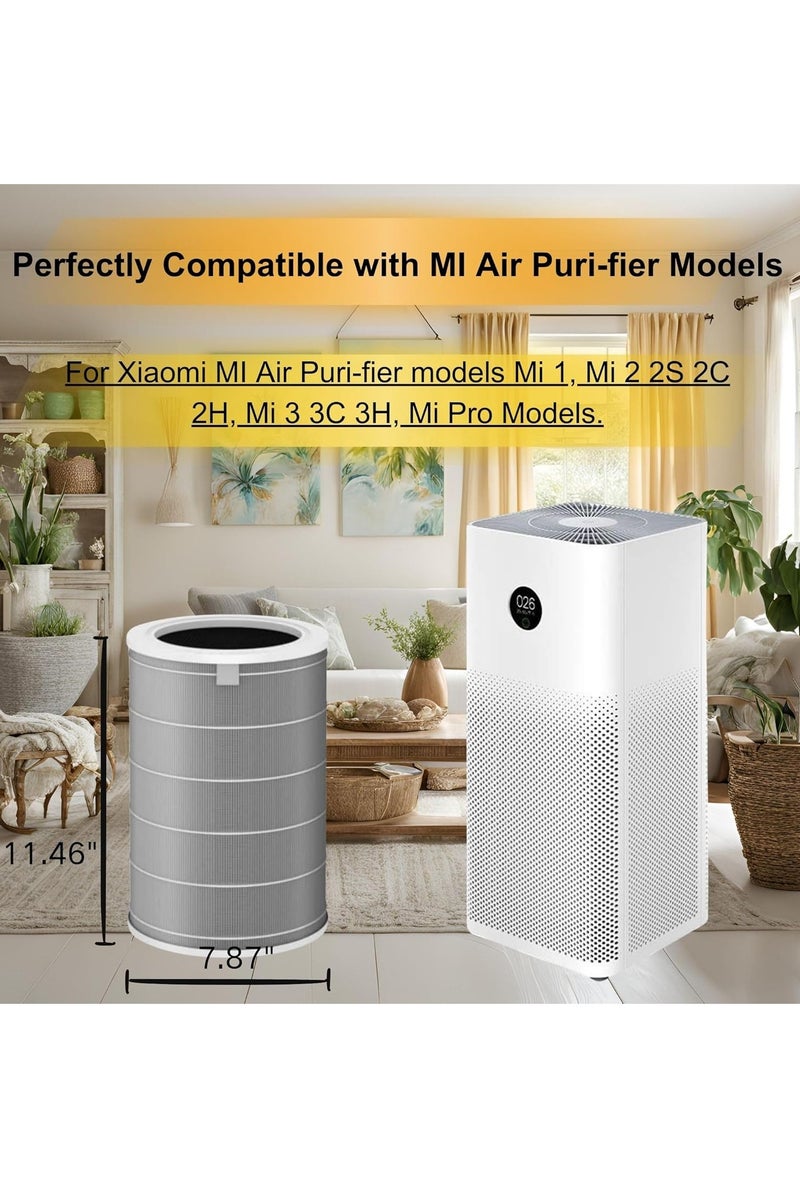 Y&D Xiaomi Replacement Air Purifier Filter Replaceable Inner Core Filter Activated Carbon Pure Air for Dust Allergens Odors Filter Clean Air Dust Removal 3-in-1 H13 True HEPA-Grade Odor Elimination High Efficiency Dust Pollen Pet Dander Removal 1-Pack Compatible with Xiaomi Model Changable Filter Suitable for Home Bedroom Office - Image 2