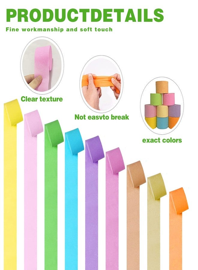 WFAUIBR Crepe Paper Streamers 9 Rolls 738ft,Pack of Rainbow Assorted Colored Party Streamers,9 Colors Streamers Party Supplies, for Birthday Decorations,Rainbow DIY,Wedding Baby Shower (1.8 Inch x 82 Ft/Roll) - Image 3