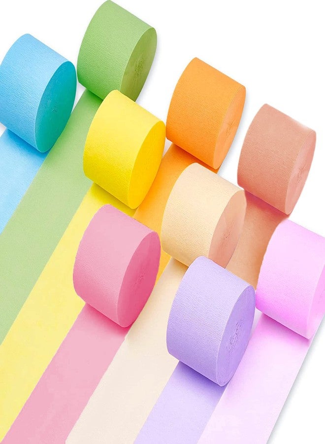 WFAUIBR Crepe Paper Streamers 9 Rolls 738ft,Pack of Rainbow Assorted Colored Party Streamers,9 Colors Streamers Party Supplies, for Birthday Decorations,Rainbow DIY,Wedding Baby Shower (1.8 Inch x 82 Ft/Roll) - Image 1