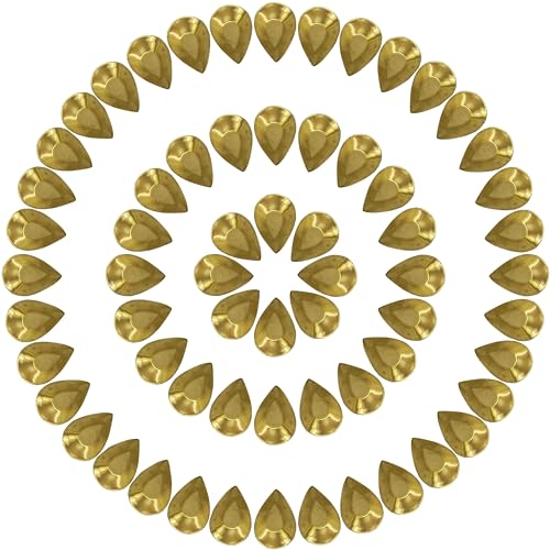 HOKOYA Pital Formal Diya Sets for Diwali / Dussehra / Evening Puja in Home / Mandir / Temple (Small, 12) - Image 1