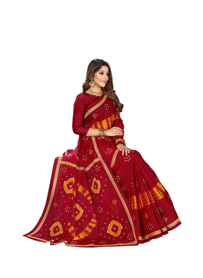 Ratan Women's Plain Cotton Saree Without Blouse Piece (Hrt-5709_Red) - Image 4